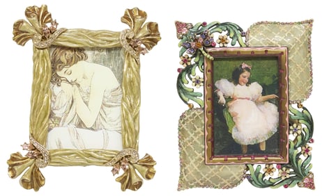 (2) JAY STRONGWATER ENAMEL & SWAROVSKI CRYSTAL PICTURE FRAMES