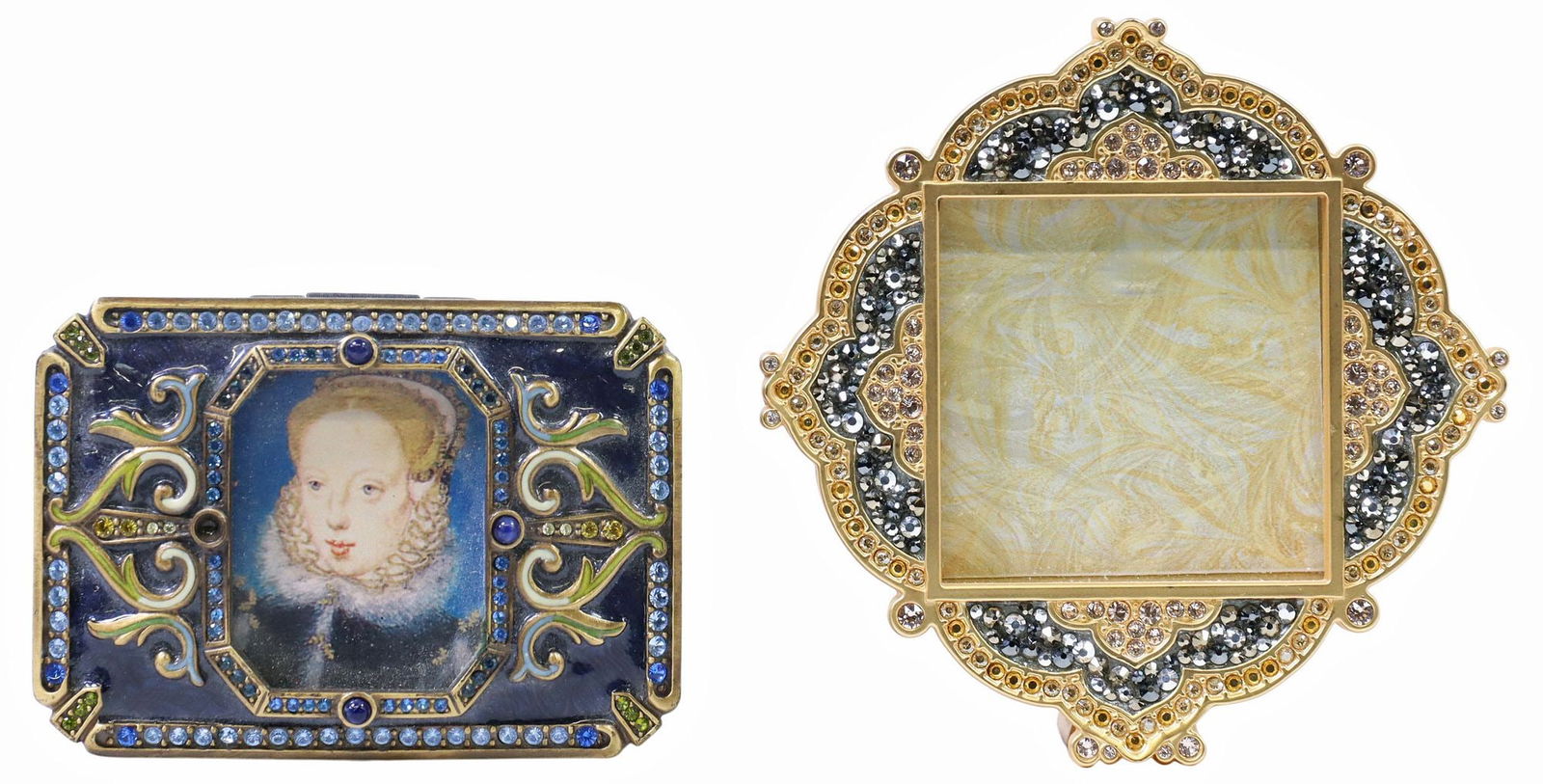 (2) JAY STRONGWATER ENAMEL & SWAROVSKI CRYSTAL FRAME & TRINKET BOX (1 of 5)