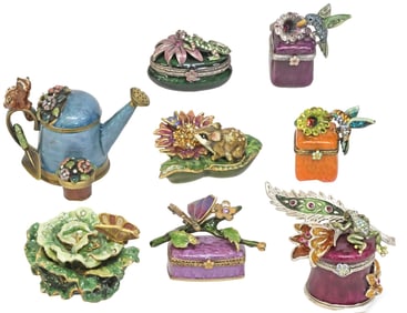 (8) JAY STRONGWATER ENAMEL & SWAROVSKI CRYSTAL GIFTWARE TRINKET BOXES