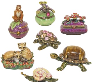 (7) JAY STRONGWATER ENAMEL & SWAROVSKI CRYSTAL GIFTWARE TRINKET BOXES