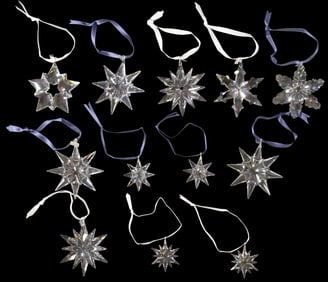 (12) SWAROVSKI CRYSTAL ANNUAL CHRISTMAS ORNAMENTS