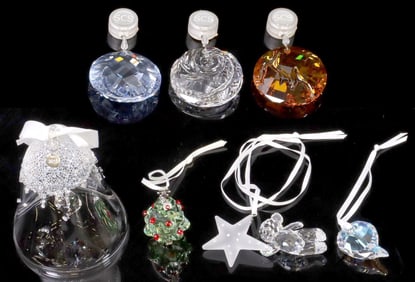 (7) SWAROVSKI CRYSTAL SCS & ANNUAL CHRISTMAS ORNAMENTS
