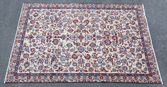 ESTATE HAND-TIED PERSIAN YAZD RUG, 7'3" X 10'1"