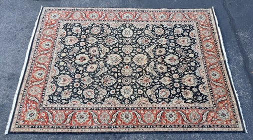 ESTATE HAND-TIED INDIAN MAHAL RUG, 10'4" X 7'11"