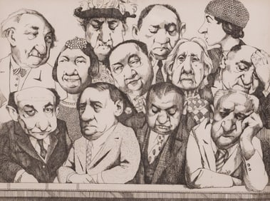 CHARLES BRAGG (1931-2017) SATIRICAL ETCHING 'THE JURY'