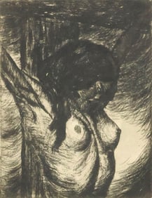 FRANTISEK DRTIKOL (CZECH, 1883-1961) ETCHING, CRUCIFIED FEMALE NUDE