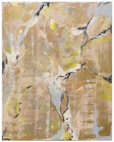 LIEVE SAETHER (20TH C.) LARGE ABSTRACT PAINTING, 'CONSTITUTION II' 60" X 48"