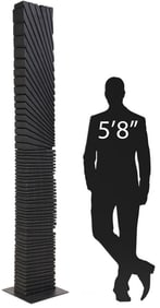 LARGE BLACK CHARREDA¬†WOOD TOTEM FLOOR SCULPTURE, 88"