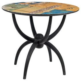MODERN PAINT-DECORATED CIRCULAR TABLE