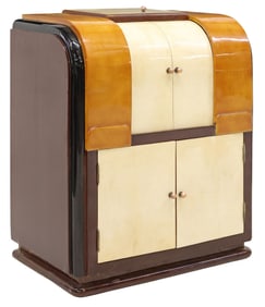 ART DECO STYLE LACQUERED DRY BAR CABINET