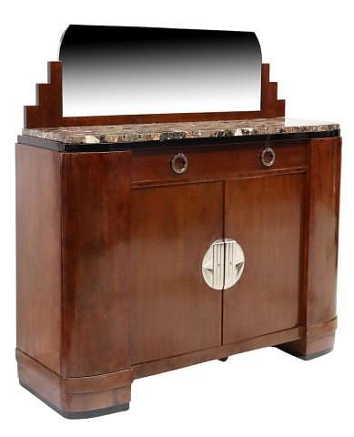 FRENCH ART DECO MARBLE-TOP MIRRORED SERVER (1 of 6)