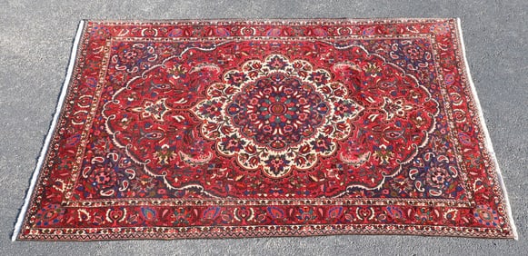 ESTATE HAND-TIED PERSIAN BAKHTIARI RUG, 10'11" X 6'8"