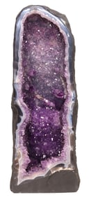 LARGE GEOLOGICAL AMETHYST CATHEDRAL GEODE, 19"H