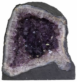 LARGE GEOLOGICAL AMETHYST CATHEDRAL GEODE, 12"H