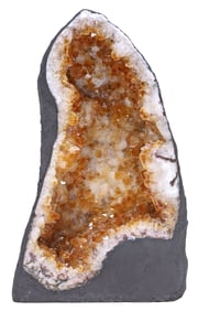 LARGE GEOLOGICAL CRYSTAL CATHEDRAL GEODE, 13.5"H