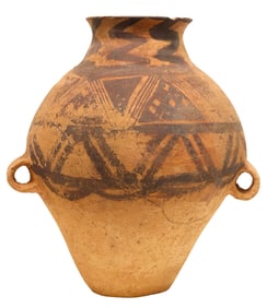 CHINESE BANSHAN STYLE PAINTED EARTHENWARE JAR