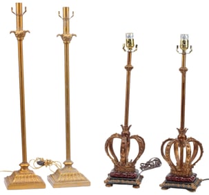 (4) DECORATIVE TABLE LAMPS, TWO PAIRS