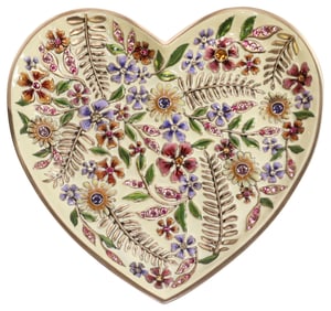JAY STRONGWATER ENAMEL & SWAROVSKI CRYSTAL HEART TRINKET TRAY