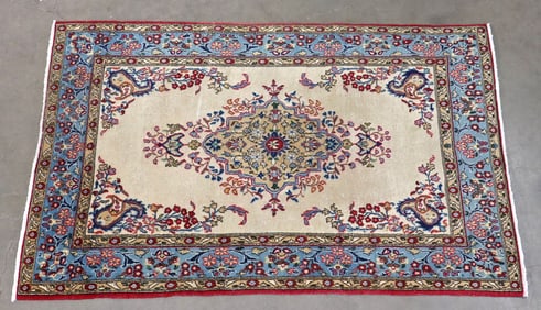 ESTATE HAND-TIED QUMSHAH RUG, 5'3" X 3'4"