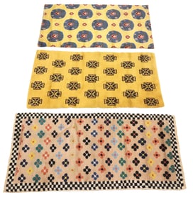 (3) TIBETAN HAND-TIED FLORAL & GEOMETRIC ESTATE RUGS