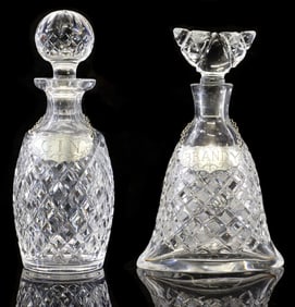 (2) WATERFORD 'ALANA' & SACK-FORM CUT-CRYSTAL DECANTERS
