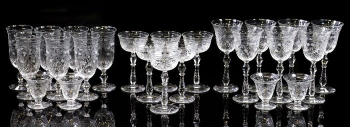 (24) COLLECTION OF ROCK SHARPE (ATTRIB) 'MARINA' CRYSTAL STEMWARE