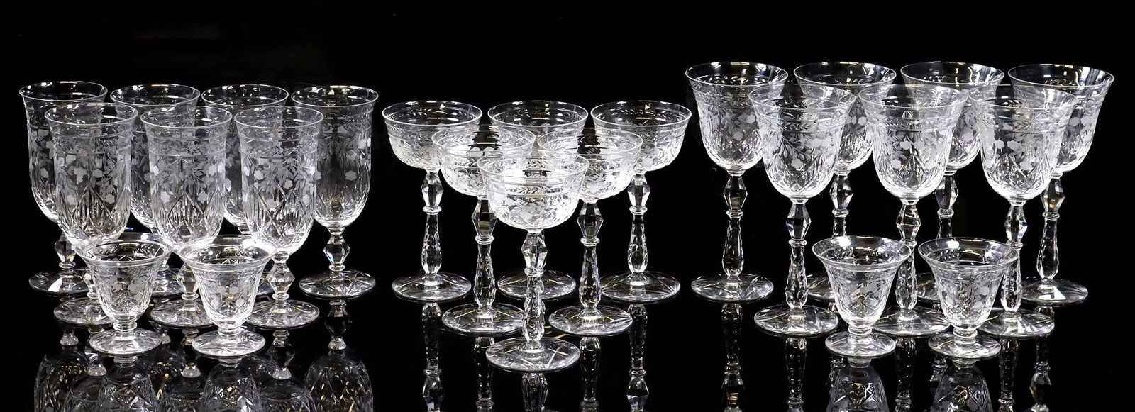 (24) COLLECTION OF ROCK SHARPE (ATTRIB) 'MARINA' CRYSTAL STEMWARE (1 of 2)