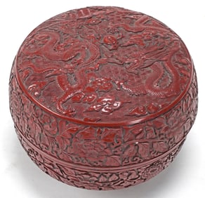 DECORATIVE CHINESE CIRCULAR BOX & COVER