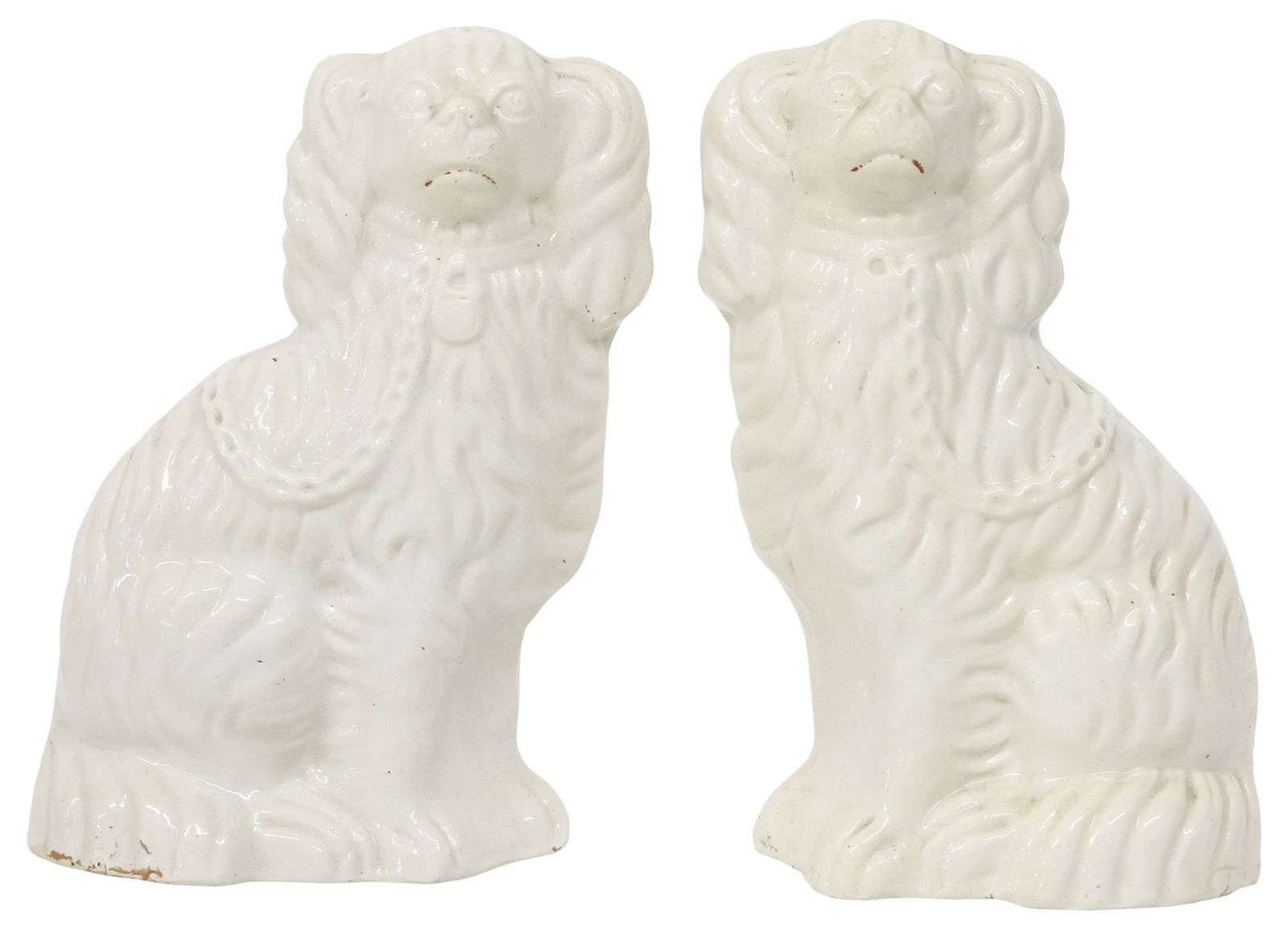 (2) ENGLISH VICTORIAN STAFFORDSHIRE MANTEL DOGS (1 of 3)