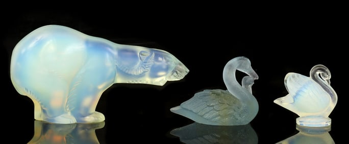 (3) FRENCH DAUM & SABINO ART GLASS ANIMAL FIGURES