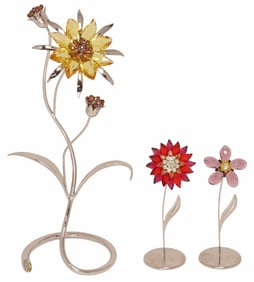 (3) SWAROVSKI CRYSTAL PARADISE EXOTIC FLOWERS
