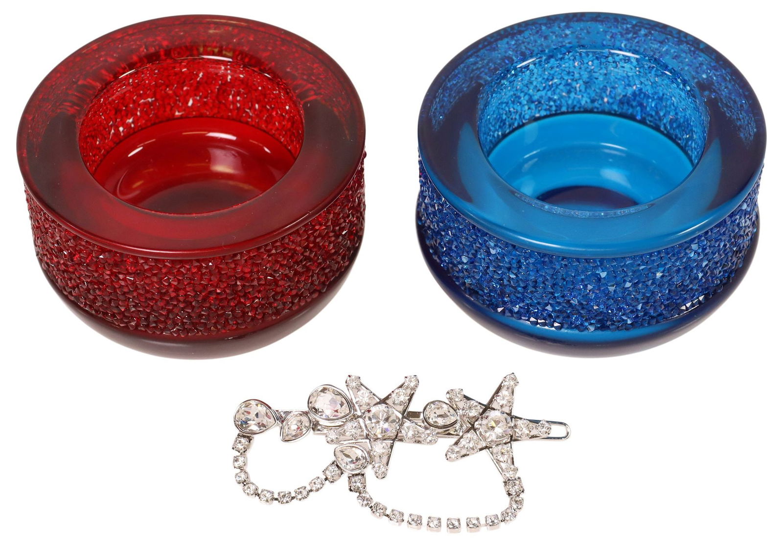 (3) SWAROVSKI CRYSTAL 'SHIMMER' TEA LIGHT HOLDERS & HAIR CLIP (1 of 7)