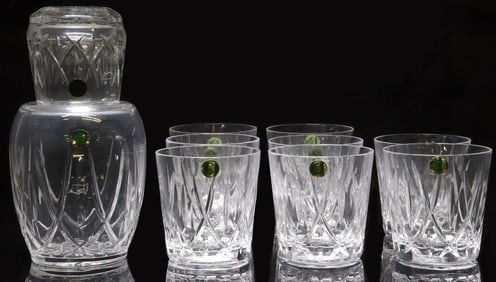 (10) COMMEMORATIVE MASTER'S GOLF TOURNAMENT IRISH CUT CRYSTAL GLASSES & CARAFE