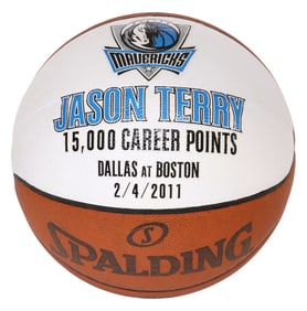 NBA MAVERICKS JASON TERRY 15,000 CAREER POINTS GAME BALL