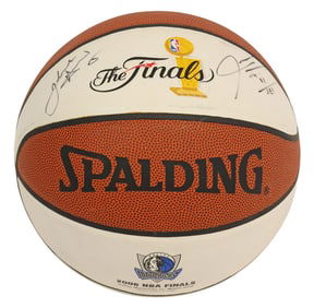 JASON TERRY & DIRK NOWITZKI 2006 FINALS SIGNED BASKETBALL