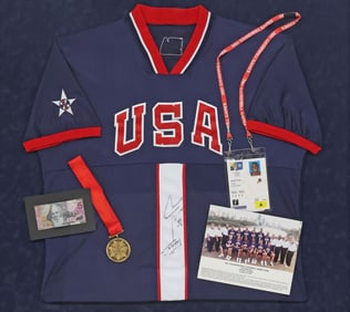 JASON TERRY 2001 GOODWILL GAMES MEDAL, SIGNED WARMUP JACKET, MORE