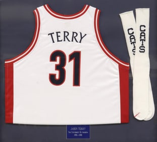 JASON TERRY ARIZONA WILDCATS FRAMED JERSEY & SOCKS