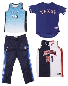 (4) JASON TERRY BASKETBALL & BASEBALL WORN JERSEY'S