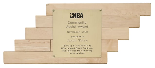 JASON TERRY NBA COMMUNITY ASSIST AWARD PLAQUE