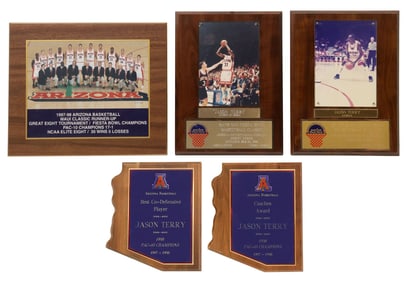 (5) JASON TERRY ARIZONA WILDCATS AWARD PLAQUES