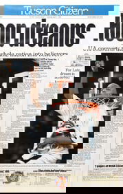 JASON TERRY ARIZONA NEWSPAPER PHOTO, ARIZONA NCAA CHAMPIONSHIP