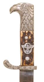 GERMAN WWII EICKHORN POLICE DAGGER, FROG, SHEATH