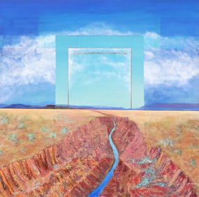 CONTEMPORARY SOUTHWEST PAINTING GRAND CANYON, 48" X 48"