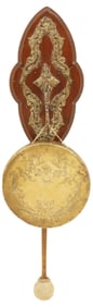 ENGLISH EDWARDIAN BRASS & MAHOGANY WALL-HANGING DINNER GONG