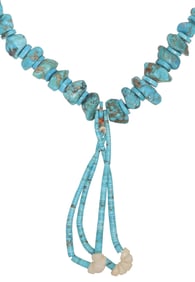 NATIVE AMERICAN TURQUOISE NUGGET BEADED JOCLA NECKLACE
