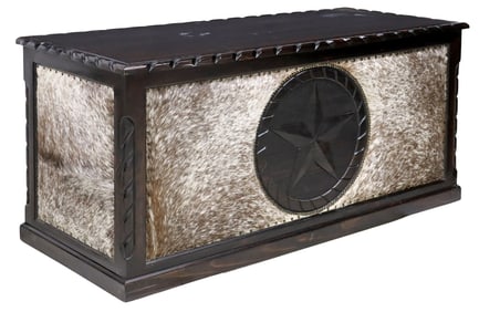 WESTERN COWHIDE UPHOLSTERED TEXAS STAR EXECUTIVE OFFICE DESK