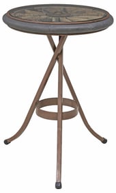 RUSTIC GLASS-TOP ANTIQUE SPOKED WHEEL CUSTOM CENTER TABLE
