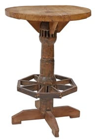 RUSTIC RANCH STYLE SALVAGED WAGON WHEEL CENTER TABLE