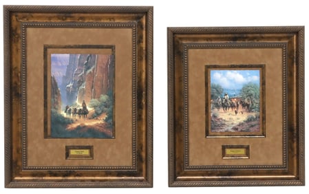 (2) G. HARVEY (D.2017) FRAMED PRINTS, WESTERN LANDSCAPE SCENES