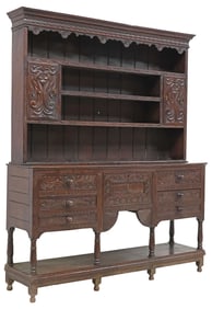 ENGLISH CARVED OAK WELSH DRESSER